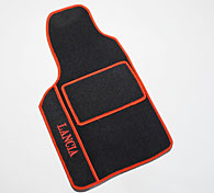 LANCIA DELTA Floor Mats (Black/Red Piping/LHD)