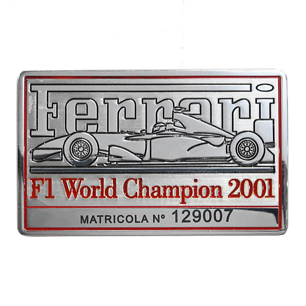 Ferrari F1 2000 World Champion Interior Plate