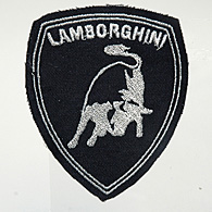 Lamborghiniエンブレムワッペン (ブラック/シルバー)