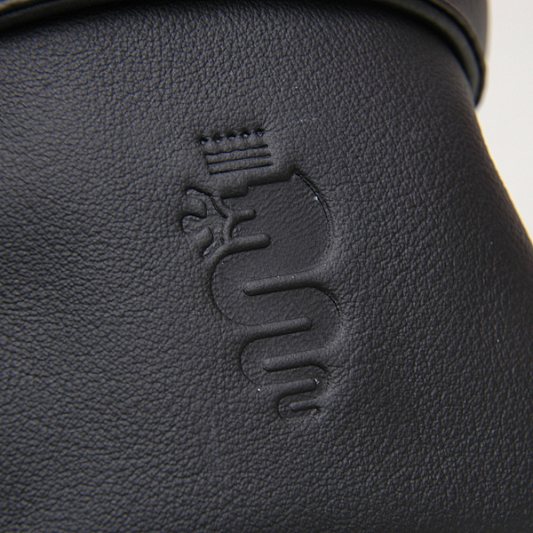 Alfa Romeo Small Leather Pocket with hook (Black/Poltrona Frau Leather)