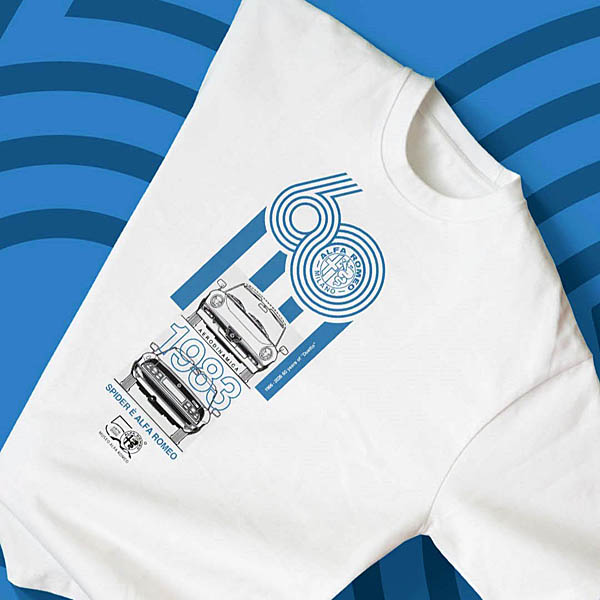 Alfa RomeoオフィシャルSpider 60周年記念Tシャツ(1983)