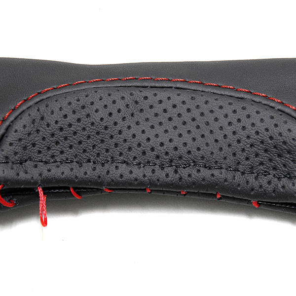 Alfa Romeo 147/156 Leather Hand Brake Grip Cover (Black/Red Steach)