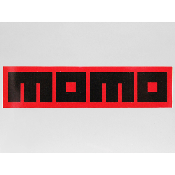 MOMOロゴステッカー (赤ベース/黒文字)