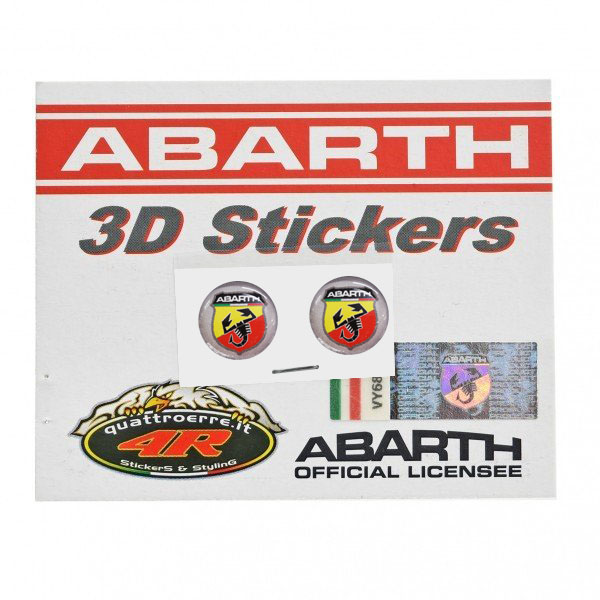 ABARTH純正3Dエンブレムステッカー(ラウンドタイプ/12mm/2枚セット)-21535-