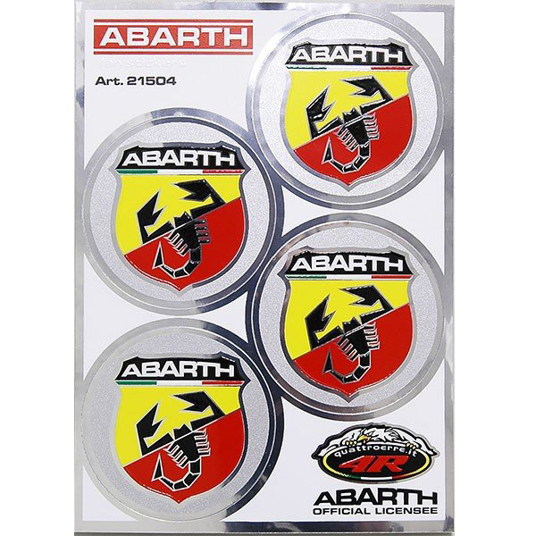 ABARTH純正エンブレムラウンドステッカー (4枚組/48mm)-21504-