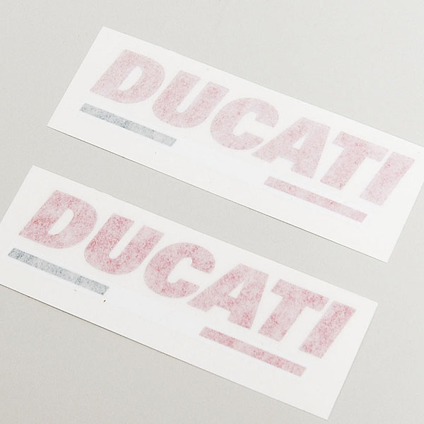 DUCATI純正ロゴ&イタリア国旗ステッカー2枚セット(切文字タイプ)