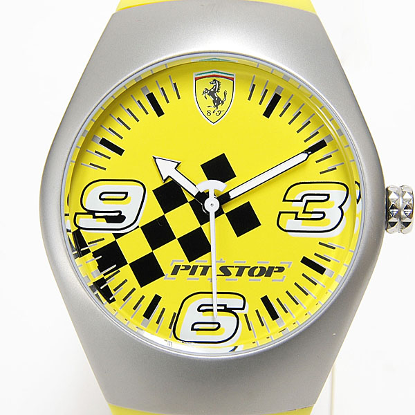 Ferrari Wrist Watch -PIT STOP- (Checkerd Flag/Yellow)