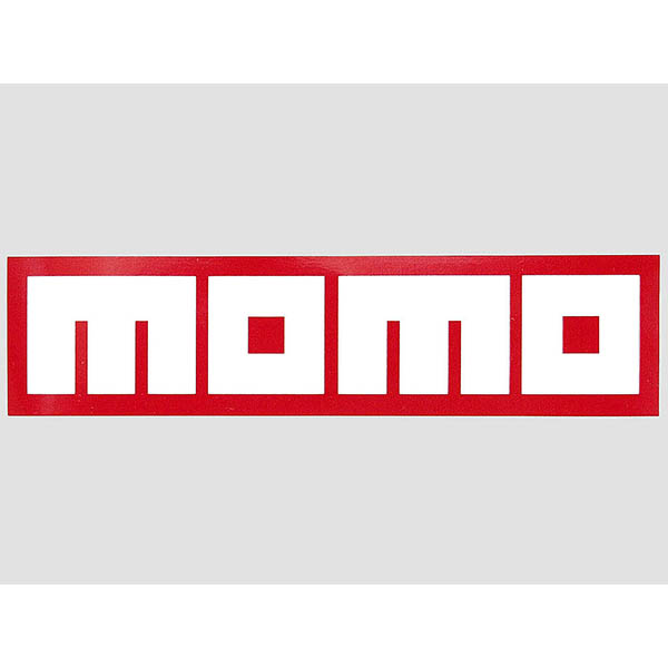 MOMOステッカー(レッドベース/ホワイトロゴ)