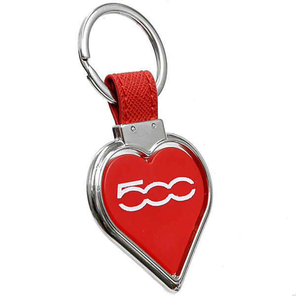 FIAT 500 Heart Shaped Keyring