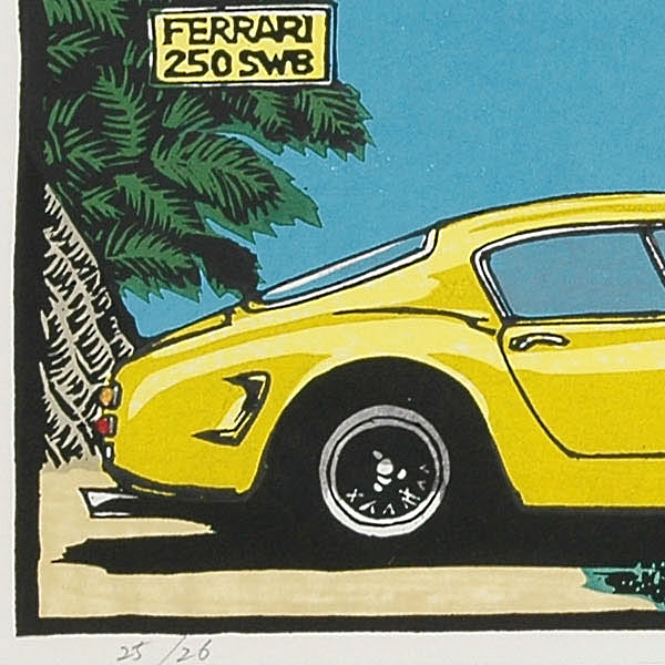 クルマの木版画 Ferrari 250SWB 額装 by 音丸版画 : イタリア自動車 ...