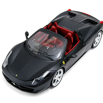1/18 Ferrari 458 Spiderミニチュアモデル(マットブラック) : イタリア
