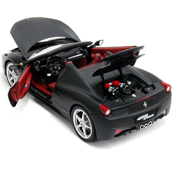 1/18 Ferrari 458 Spider Miniature Model(Mat Black) : Italian Auto 