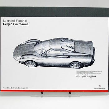 Pininfarina Ferrari Dino Design Sketch -Paolo Pininfarina Signed-