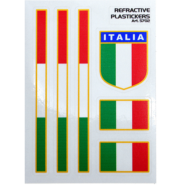 イタリア国旗ステッカーセット(反射素材/Type B)