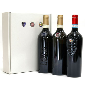 MIRAFIORI MOTOR VILLAGEワイン赤1白2本セット(Alfa赤/2012)/FIAT(白/2010)/LANCIA(白/2012))/ギフトボックス入り