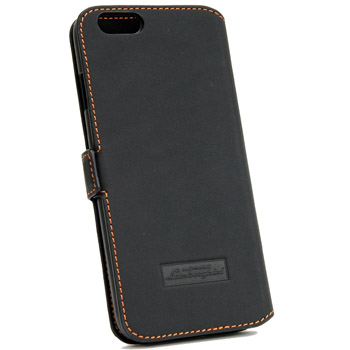 Lamborghini iPhone6/6s Book Type Leather Case(Black/Orange)