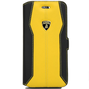 Lamborghini iPhone6/6s Book leather Case(black/yellow)
