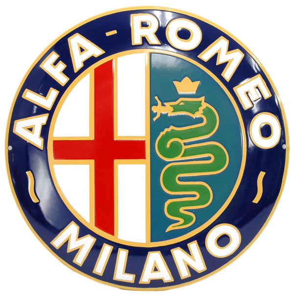 Alfa Romeo MILANOエンブレムホーローサインボード(400mm)