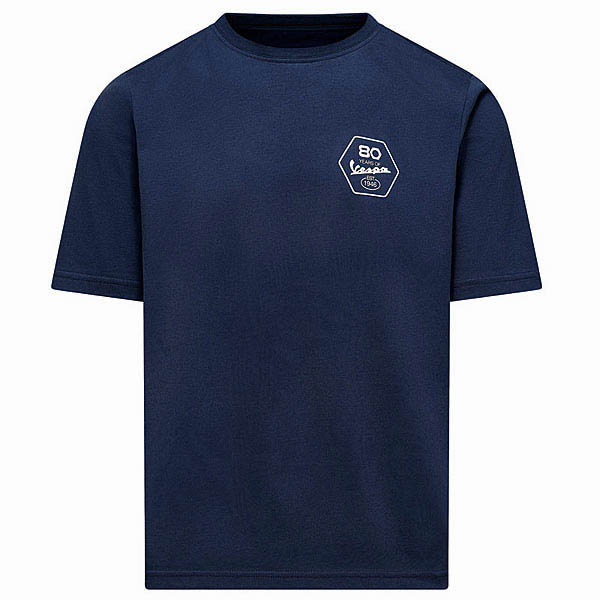 Vespaオフィシャル80th Anniversary Tシャツ(ネイビー)