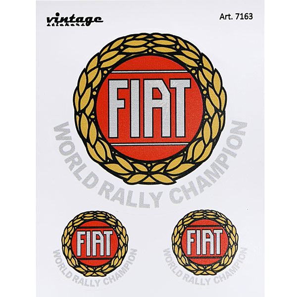 FIAT World Rally Champion Vintage Type Sticker Set
