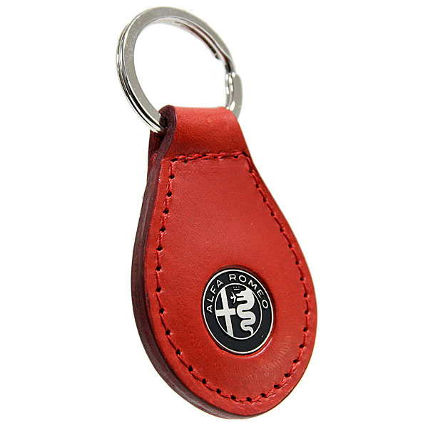 Alfa Romeo New Emblem Leather Base Keyring(Red)