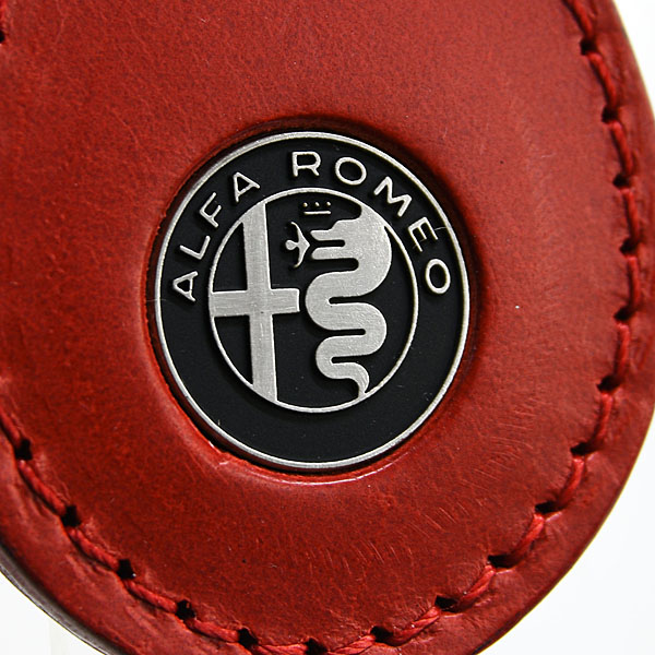 Alfa Romeo Newエンブレムレザーベースキーリング(レッド)