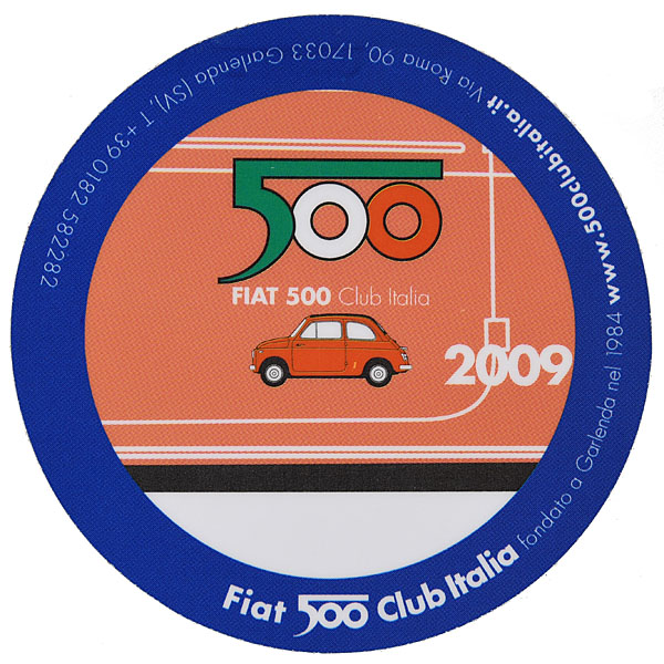 FIAT 500 CLUB ITALIA 2009 Sticker(Reverse Type)