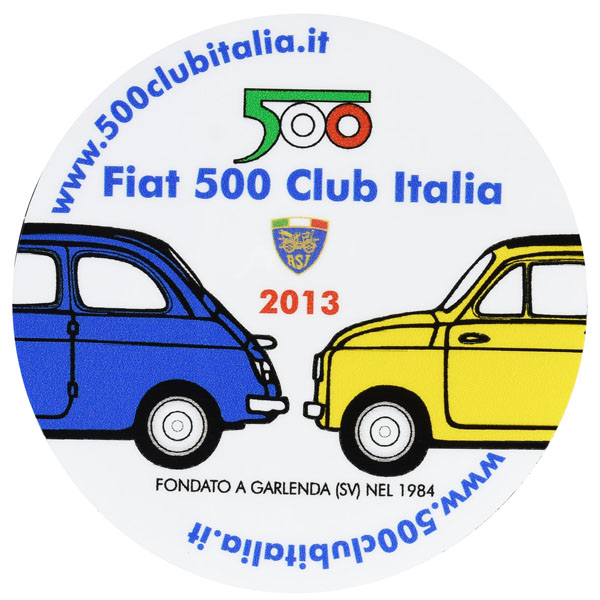 FIAT 500 CLUB ITALIA 2013ステッカー(裏貼りタイプ)