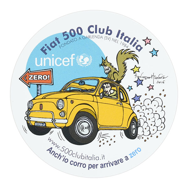 FIAT 500 CLUB ITALIA UNICEF ZERO Sticker