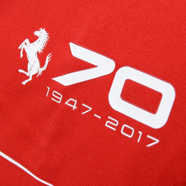 Scuderia Ferrari 2017 Team Zip- Up Polo with Ferrari 70th Logo