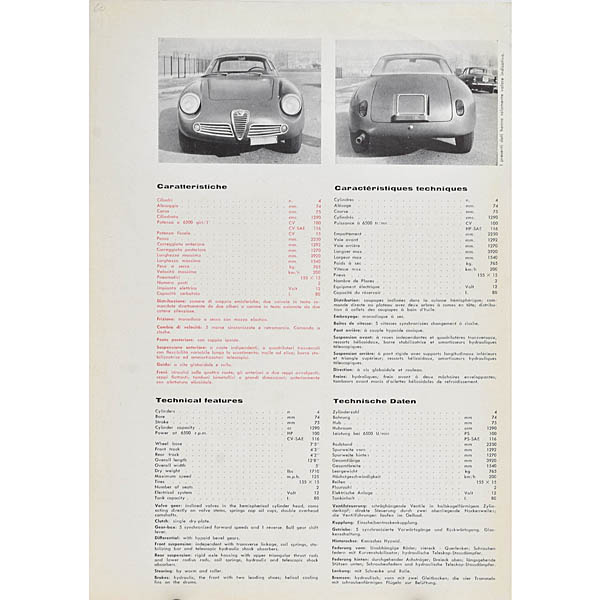 Alfa Romeo Giulietta SZパンフレット2枚セット