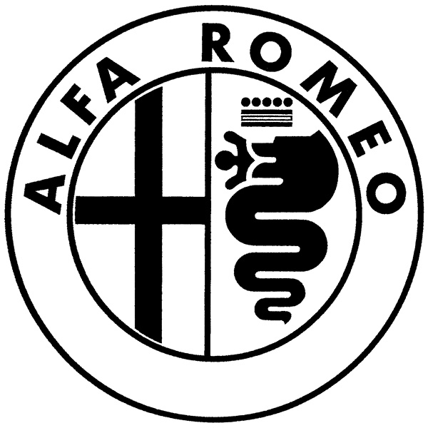 Alfa Romeo純正エンブレムステッカー(ブラック/切り文字タイプ/Large)