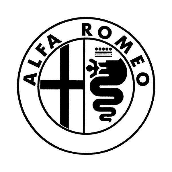 Alfa Romeo純正エンブレムステッカー(ブラック/切り文字タイプ/Small)