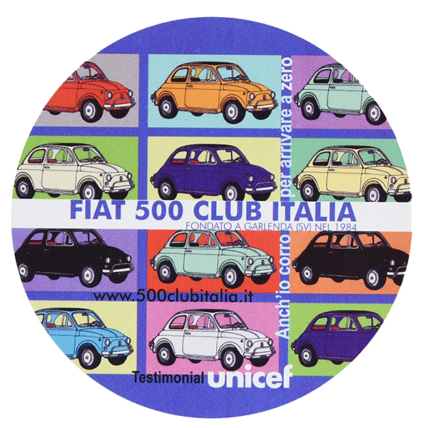 FIAT 500 CLUB ITALIA UNICEFステッカー(カラーバリエーション)