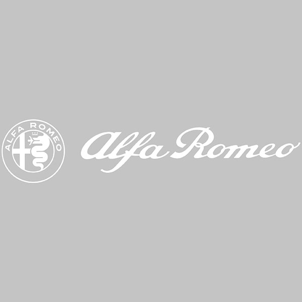 Alfa Romeoロゴ& Newエンブレムステッカー(ホワイト/切り文字タイプ/260mm)