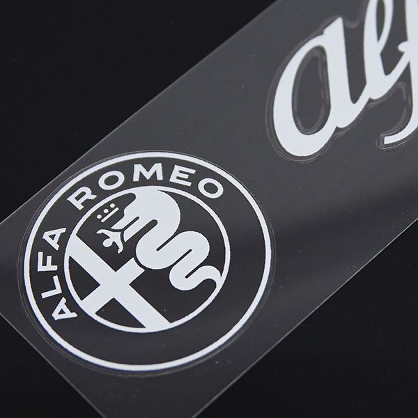 Alfa Romeoロゴ& Newエンブレムステッカー(ホワイト/切り文字タイプ/172mm)