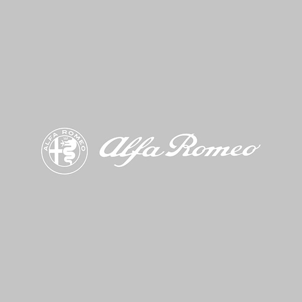 Alfa Romeoロゴ& Newエンブレムステッカー(ホワイト/切り文字タイプ/120mm)