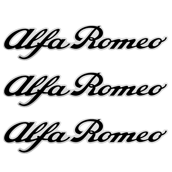 Alfa Romeo Newロゴステッカー3枚組(ブラック/クリアベース)