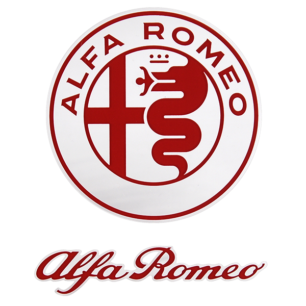 Alfa Romeo Newエンブレム&ロゴステッカー(レッド/クリアベース)