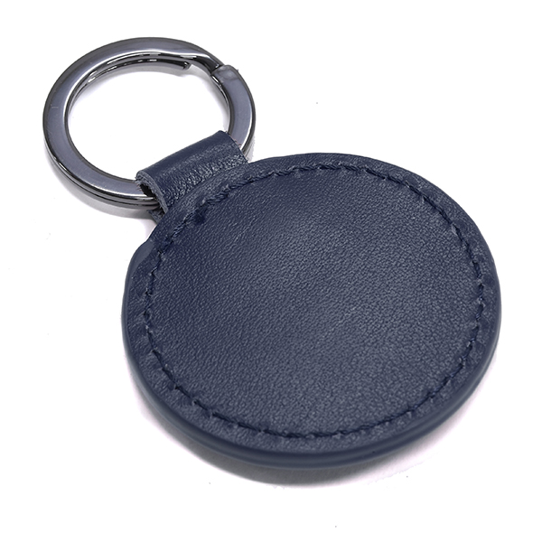 Vespa Official Leather Keyring-OPEN/Dark Blue-