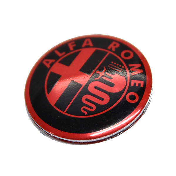 Alfa Romeoエンブレムアルミプレート(ブラックレッド/14mm)