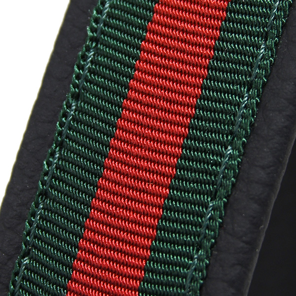 FIAT 500 Leather Strap for Rear Gate(Green/Red Stripe)