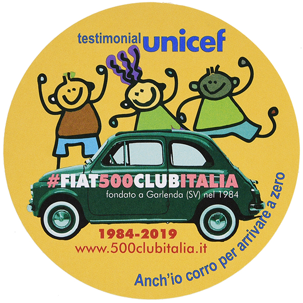FIAT 500 CLUB ITALIA UNICEF 2019ステッカー(グリーン)