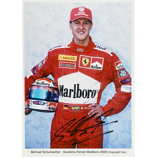 Scuderia Ferrari 2000 M.シューマッハMarlboroオフィシャルフォト-M.シューマッハ直筆サイン入り-