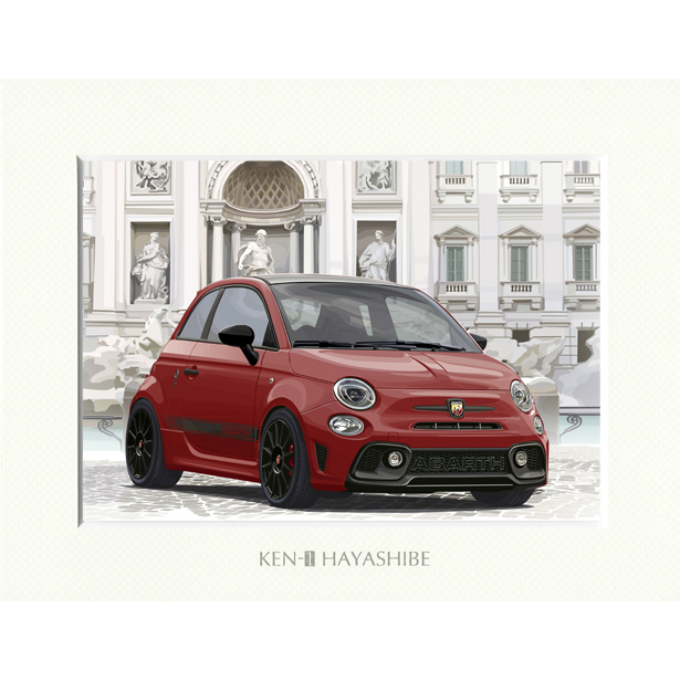 ABARTH1595-Series 4- (Red) Illustration by Kenichi Hayashibe<br><font size=-1 color=red>07/07到着</font>