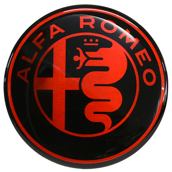 Alfa Romeo New Emblem Wheel hub cap (Black/Red)