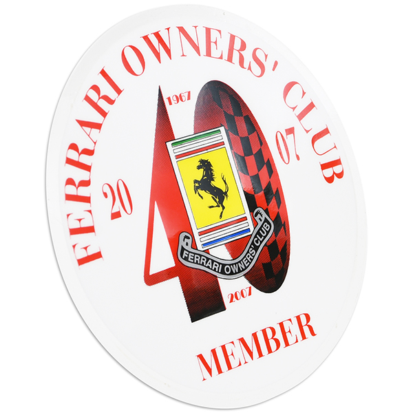 Ferrari Owners Club UK 40 anni Memorial Sticler