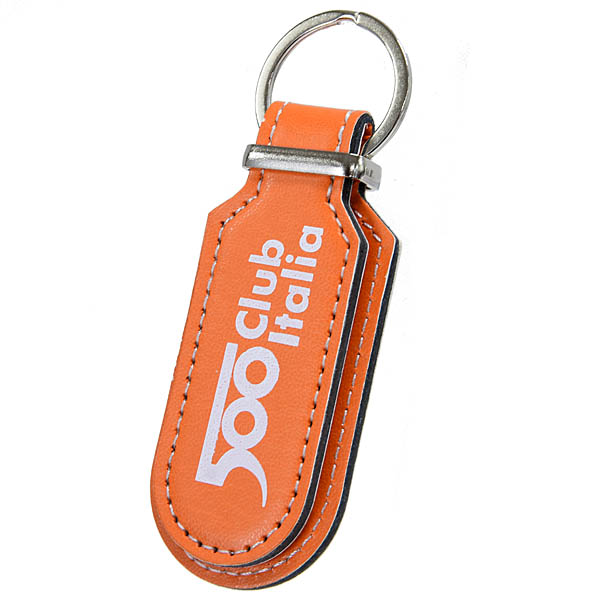 FIAT 500 CLUB ITALIAキーホルダー(オレンジ)