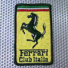 Ferrari Club Italia エンブレムワッペン (53mm×85mm)