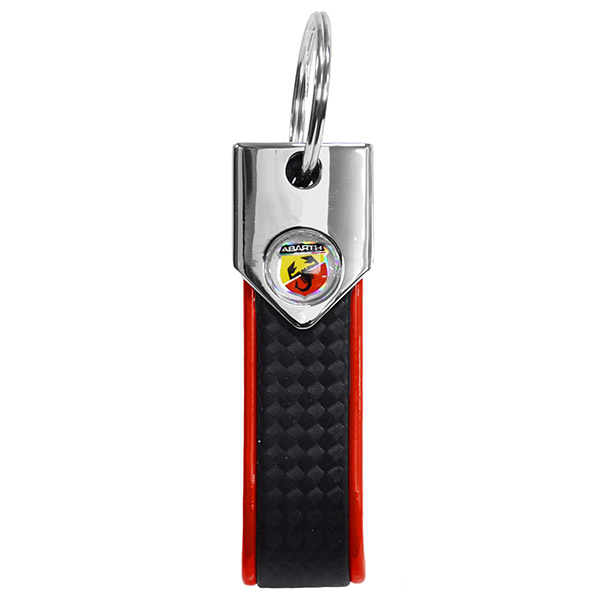 ABARTH Strap Shaped Keyring(Carbonlook/Red)